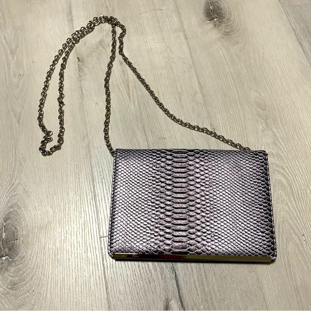 Nine West‎ Snake Skin Clutch with Crossbody Chain Strap